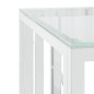 vidaXL Tavolino da Salotto Argento 50x50x50 cm in Acciaio Inox e Vetro