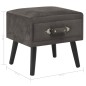 Comodino Grigio 40x35x40 cm in Velluto Comodino Grigio 40x35x40 cm in Velluto