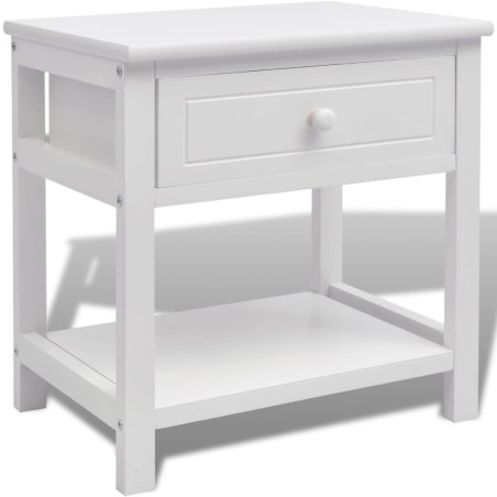 Comodino in Legno Bianco