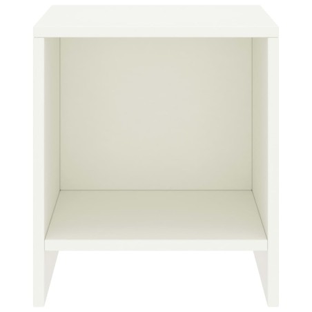 Comodino Bianco 35x30x40 cm in Legno Massello di Pino