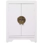 Comodino Bianco 38x28x52 cm in Legno di Paulownia Comodino Bianco 38x28x52 cm in Legno di Paulownia