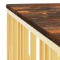 Tavolino Salotto Oro in Acciaio e Legno Massello di Recupero Tavolino Salotto Oro in Acciaio e Legno Massello di Recupero