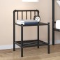 Comodino Nero 45x34,5x62,5 cm in Metallo e Vetro Comodino Nero 45x34,5x62,5 cm in Metallo e Vetro