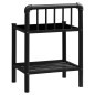 Comodino Nero 45x34,5x62,5 cm in Metallo e Vetro Comodino Nero 45x34,5x62,5 cm in Metallo e Vetro
