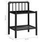 Comodino Nero 45x34,5x62,5 cm in Metallo e Vetro Comodino Nero 45x34,5x62,5 cm in Metallo e Vetro
