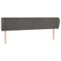 Testiera ad Orecchio Grigio Scuro 183x23x78/88 cm in Velluto