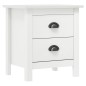Comodini Hill Bianchi 2 pz 46x35x49,5 cm Legno Massello di Pino Comodini Hill Bianchi 2 pz 46x35x49,5 cm Legno Massello di Pino