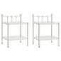 Comodini 2 pz in Metallo Bianco e Vetro Trasparente Comodini 2 pz in Metallo Bianco e Vetro Trasparente