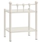 Comodini 2 pz in Metallo Bianco e Vetro Trasparente Comodini 2 pz in Metallo Bianco e Vetro Trasparente