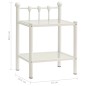 Comodini 2 pz in Metallo Bianco e Vetro Trasparente Comodini 2 pz in Metallo Bianco e Vetro Trasparente