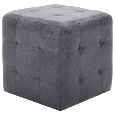 vidaXL Comodini 2 pz Grigio 30x30x30 cm in Similpelle Scamosciata