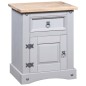 Comodino in Legno di Pino Messicano Corona Grigio 53x39x67 cm