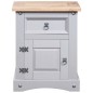 Comodino in Legno di Pino Messicano Corona Grigio 53x39x67 cm