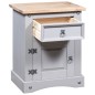 Comodino in Legno di Pino Messicano Corona Grigio 53x39x67 cm
