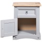 Comodino in Legno di Pino Messicano Corona Grigio 53x39x67 cm