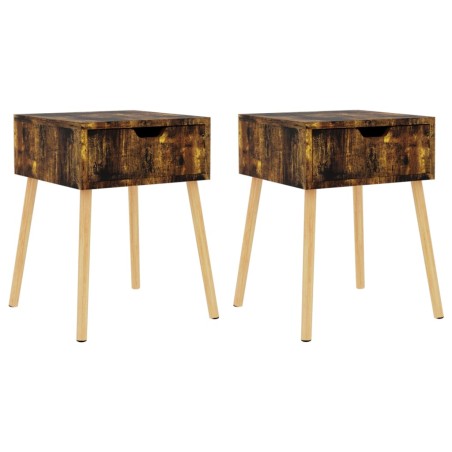 vidaXl Comodini 2 pz Rovere Fumo 40x40x56 cm in Truciolato