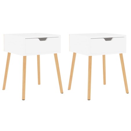 vidaXL Comodini 2pz Bianco Lucido 40x40x56 cm in Legno Multistrato