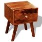 Comodini 2 pz con 1 Cassetto 55 cm Legno Massello di Sheesham Comodini 2 pz con 1 Cassetto 55 cm Legno Massello di Sheesham