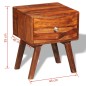 Comodini 2 pz con 1 Cassetto 55 cm Legno Massello di Sheesham Comodini 2 pz con 1 Cassetto 55 cm Legno Massello di Sheesham