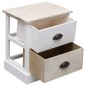 Comodino Bianco e Naturale 38x28x45 cm in Legno di Paulonia Comodino Bianco e Naturale 38x28x45 cm in Legno di Paulonia
