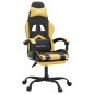 vidaXL Sedia da Gaming con Poggiapiedi Nero e Oro in Similpelle vidaXL Sedia da Gaming con Poggiapiedi Nero e Oro in Similpelle