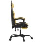 vidaXL Sedia da Gaming con Poggiapiedi Nero e Oro in Similpelle vidaXL Sedia da Gaming con Poggiapiedi Nero e Oro in Similpelle