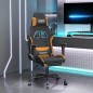 Sedia da Gaming con Poggiapiedi Nero e Arancione in Tessuto Sedia da Gaming con Poggiapiedi Nero e Arancione in Tessuto