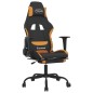 Sedia da Gaming con Poggiapiedi Nero e Arancione in Tessuto Sedia da Gaming con Poggiapiedi Nero e Arancione in Tessuto