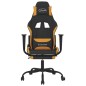 Sedia da Gaming con Poggiapiedi Nero e Arancione in Tessuto Sedia da Gaming con Poggiapiedi Nero e Arancione in Tessuto
