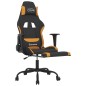 Sedia da Gaming con Poggiapiedi Nero e Arancione in Tessuto Sedia da Gaming con Poggiapiedi Nero e Arancione in Tessuto