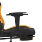 Sedia da Gaming con Poggiapiedi Nero e Arancione in Tessuto Sedia da Gaming con Poggiapiedi Nero e Arancione in Tessuto