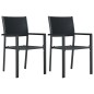 Sedie da Giardino 2 pz Nere in Plastica Stile Rattan Sedie da Giardino 2 pz Nere in Plastica Stile Rattan