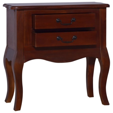 Comodino Marrone Classico 60x30x60 cm Legno Massello di Mogano
