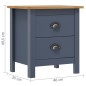 Comodino Hill Grigio 46x35x49,5 cm Legno Massello di Pino Comodino Hill Grigio 46x35x49,5 cm Legno Massello di Pino
