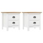 vidaXL Comodini Hill Bianchi 2 pz 46x35x49,5 cm Legno Massello di Pino vidaXL Comodini Hill Bianchi 2 pz 46x35x49,5 cm Legno Massello di Pino