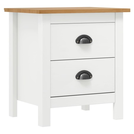 vidaXL Comodini Hill Bianchi 2 pz 46x35x49,5 cm Legno Massello di Pino