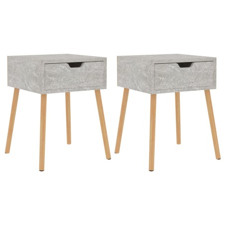 Comodini 2 pz Grigio Cemento 40x40x56 cm in Truciolato