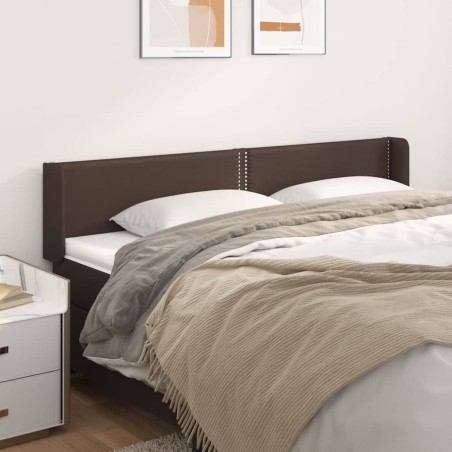 Testiera ad Orecchio Marrone 203x16x78/88 cm in Similpelle