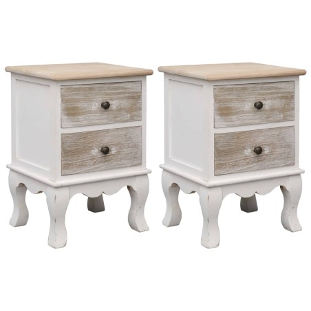 Comodini 2 pz 35x30x50 cm in Legno di Paulownia