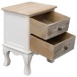 Comodini 2 pz 35x30x50 cm in Legno di Paulownia Comodini 2 pz 35x30x50 cm in Legno di Paulownia