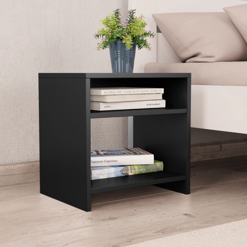 Comodino Nero 40x30x40 cm in Truciolato Comodino Nero 40x30x40 cm in Truciolato
