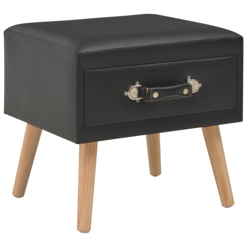 Comodino Nero 40x35x40 cm in Similpelle Comodino Nero 40x35x40 cm in Similpelle