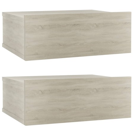 vidaXL Comodini Pensili 2pz Rovere Sonoma 40x30x15cm Legno Multistrato
