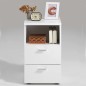 FMD Comodino con 2 Cassetti e Scomparto Aperto Bianco FMD Comodino con 2 Cassetti e Scomparto Aperto Bianco
