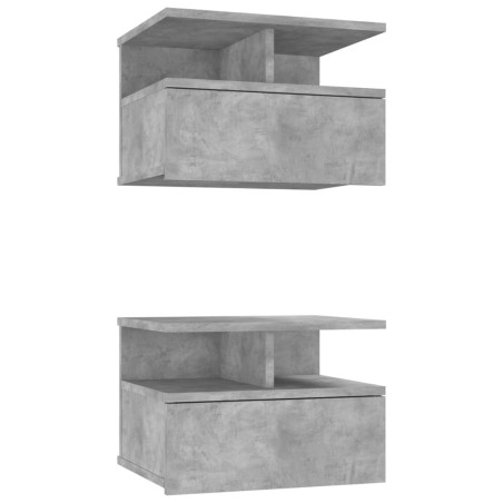 Comodini Pensili 2 pz Grigio Calcestruzzo 40x31x27cm Truciolato