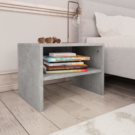 Comodini Grigio Cemento 2 pz 40x30x30 cm in Truciolato