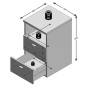 FMD Comodino con 2 Cassetti e Scomparto Aperto Grigio Lava FMD Comodino con 2 Cassetti e Scomparto Aperto Grigio Lava