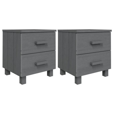 Comodini HAMAR 2 pz Grigio Scuro 40x35x44,5 cm in Legno di Pino