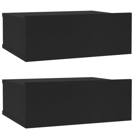 Comodini Pensili 2 pz Neri 40x30x15 cm in Truciolato