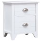 Comodino Bianco 38x28x45 cm in Legno di Paulownia Comodino Bianco 38x28x45 cm in Legno di Paulownia